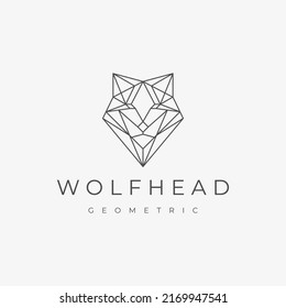 Plantilla de diseño de iconos vectores del logotipo de la cabeza de lobo