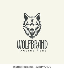 wolf head logo vector icon illustration. logo template