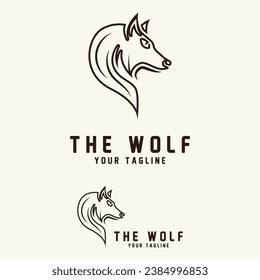 Wolf or head wolf Logo vector icon illuatration design. logo for badge, emblem, and brand community