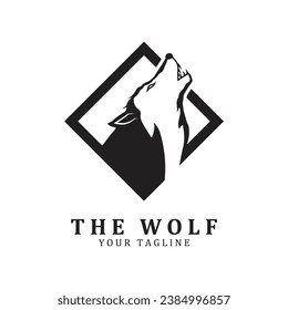 Wolf or head wolf Logo vector icon illuatration design. logo for badge, emblem, and brand community