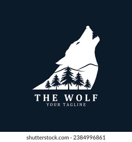 Wolf or head wolf Logo vector icon illuatration design. logo for badge, emblem, and brand community
