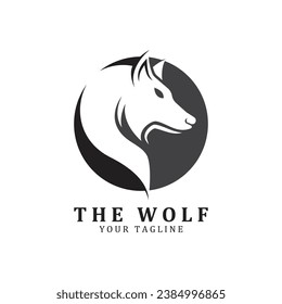 Wolf or head wolf Logo vector icon illuatration design. logo for badge, emblem, and brand community