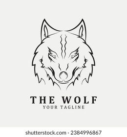 Wolf or head wolf Logo vector icon illuatration design. logo for badge, emblem, and brand community