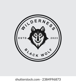 Wolf or head wolf Logo vector icon illuatration design. logo for badge, emblem, and brand community