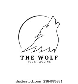 Wolf or head wolf Logo vector icon illuatration design. logo for badge, emblem, and brand community