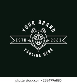 Wolf or head wolf Logo vector icon illuatration design. logo for badge, emblem, and brand community