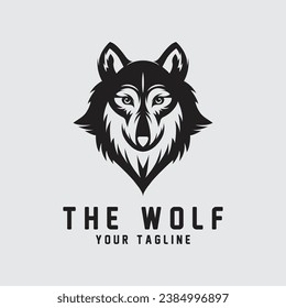 Wolf or head wolf Logo vector icon illuatration design. logo for badge, emblem, and brand community