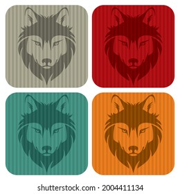 Wolf Head Logo Vector Illustration. Wolf Head Vector Graphic Emblem
