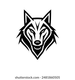 wolf head logo vector sign and symbol