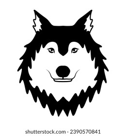 Wolf head logo. Wildlife face icon. Heraldry and royal symbol. Vector illustration image.