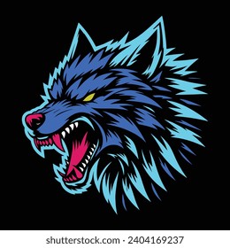 Wolf Head Macot Logo Ilustration