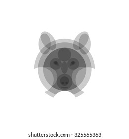 Wolf head. Made with transparent circles - vector illustration