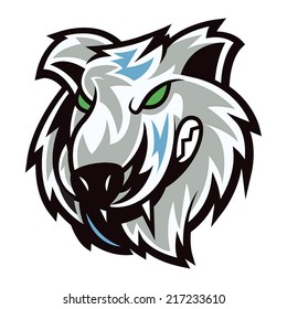 Wolf head with mascot cartoon feels