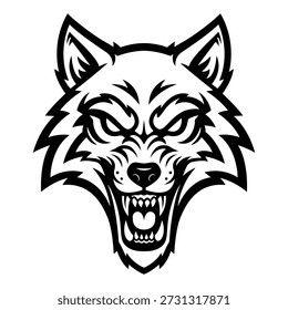 Wolf Head Mascot Clean Logo Vector Illustration Template