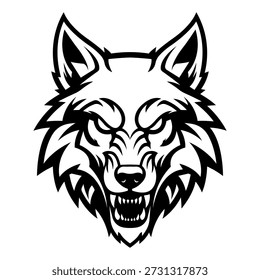 Wolf Head Mascot Clean Logo Vector Illustration Template