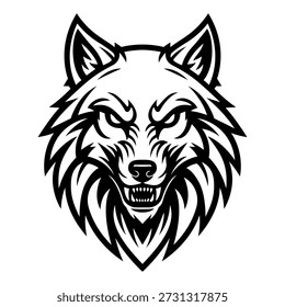 Wolf Head Mascot Clean Logo Vector Illustration Template