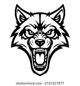 Wolf Head Mascot Clean Logo Vector Illustration Template