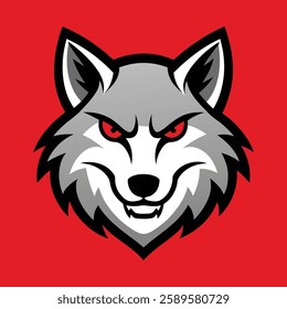 Wolf head mascot colorful logo icon vector art illustration