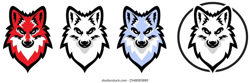 Wolf head mascot design. vector icons