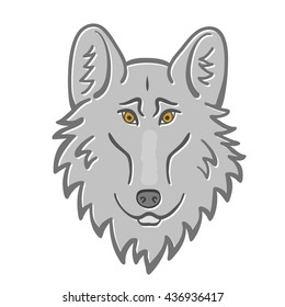 Wolf head mascot. Good cartoon wolf