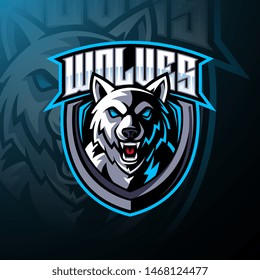 Wolf head mascot logo design