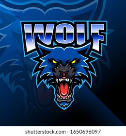 Wolf head mascot logo design