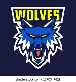 Wolf head mascot logo design vector.