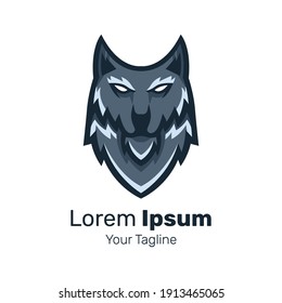 Wolf head mascot logo design vector.
