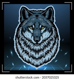 Wolf head mascot logo design
