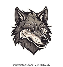 Wolf head mascot. Logo design. Illustration for printing on t-shirts.
