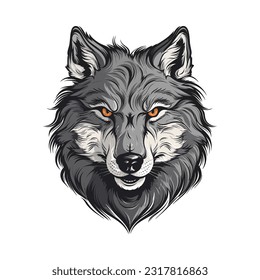 Wolf head mascot. Logo design. Illustration for printing on t-shirts.