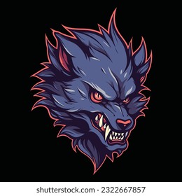 Wolf Head Mascot Logo for Esport. Wolf T-shirt Design. Wolf Logo. Wolf Sticker