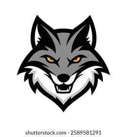 Wolf head mascot logo icon vector illustration