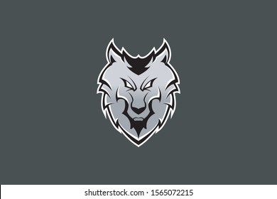 WOLF HEAD MASCOT LOGO ILLUSTRATION EPS