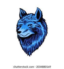 Wolf head mascot logo illustration