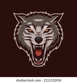 Wolf Head Mascot logo illustration