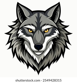 Wolf head Mascot Logo on white background