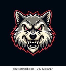 wolf head mascot logo template