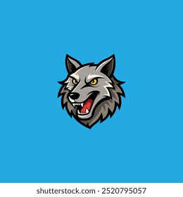 wolf head mascot logo vector