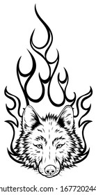 wolf head mascot vector  design art