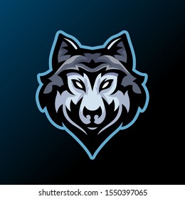 wolf head mascot vector illustration for gaming and sport logo