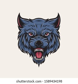 wolf head mascot Vector illustration