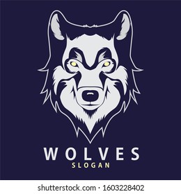 wolf head mascot vector illustration for gaming and sport logo