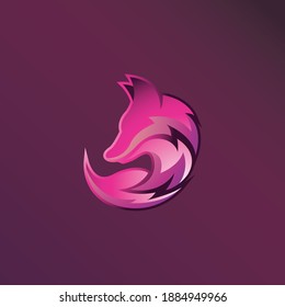 Wolf head minimalist gradient logo