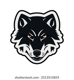 Wolf head modern minimal vector. wolf face logo icon black and white vector illustration, wolf mascot simplistic.