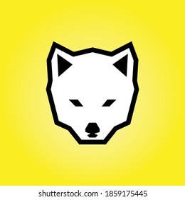 wolf head outline character for logo
