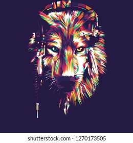 Wolf Head Pop Art Illustration