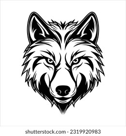 Logotipo del vector de retrato de cabeza de lobo