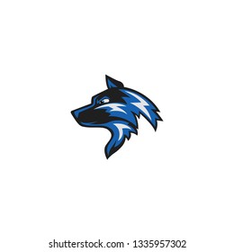wolf head side icon on a white background
