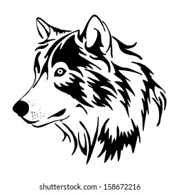 Wolf Head Side Vector